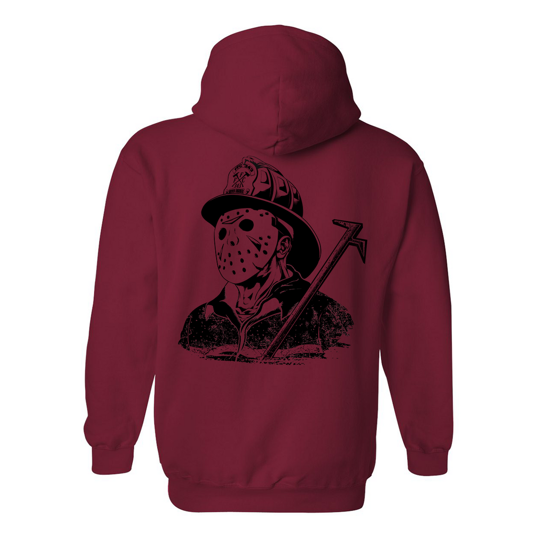 Long sleeve firefighter hoodie with distinctive design