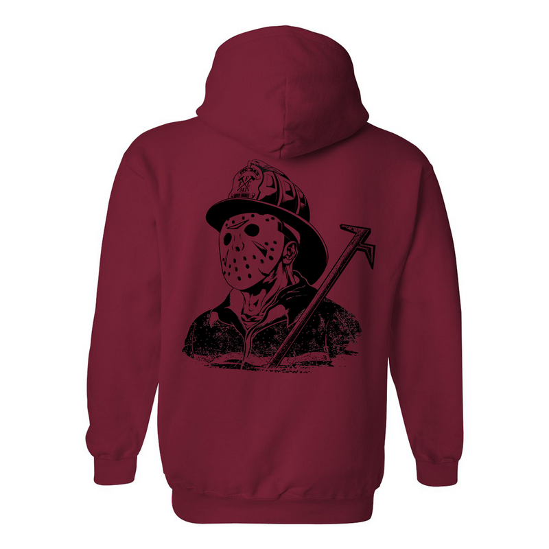 Long sleeve firefighter hoodie with distinctive design