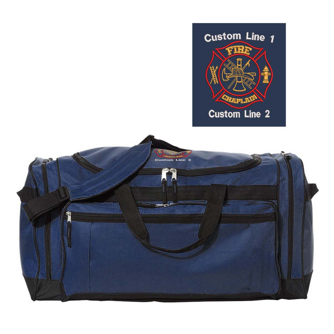 Customized 27" Large Duffel Bag with Fire Chaplain Embroidery