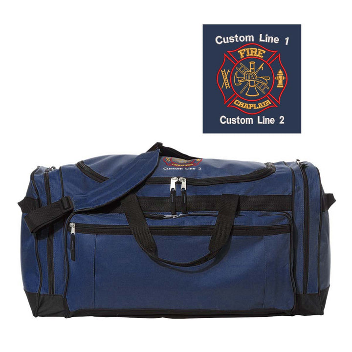 Customized 27" Large Duffel Bag with Fire Chaplain Embroidery