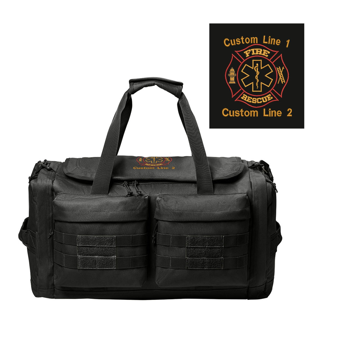 Customized Tactical Duffel Bag with Fire Rescue Embroidery