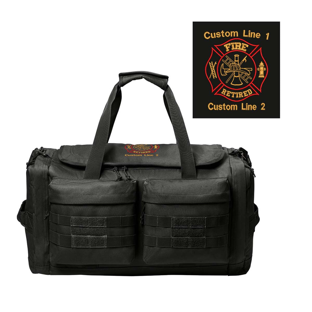 Customized Tactical Duffel Bag with Fire Retired Embroidery