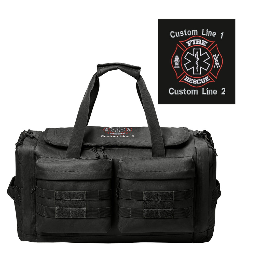 Customized Tactical Duffel Bag with Fire Rescue Embroidery