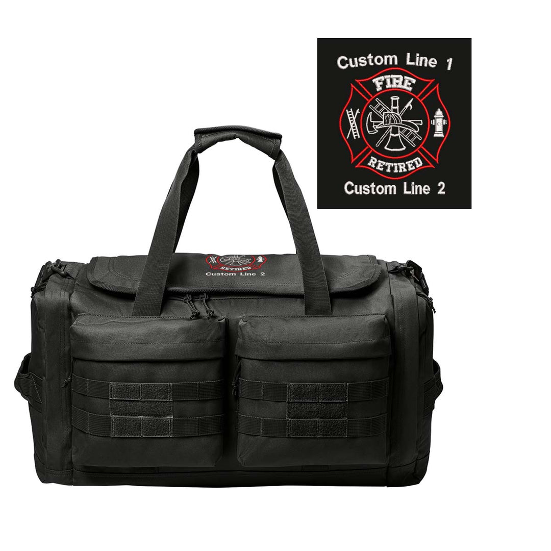 Customized Tactical Duffel Bag with Fire Retired Embroidery