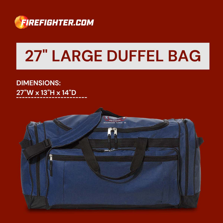 Customized 27" Large Duffel Bag with Fire Retired Embroidery