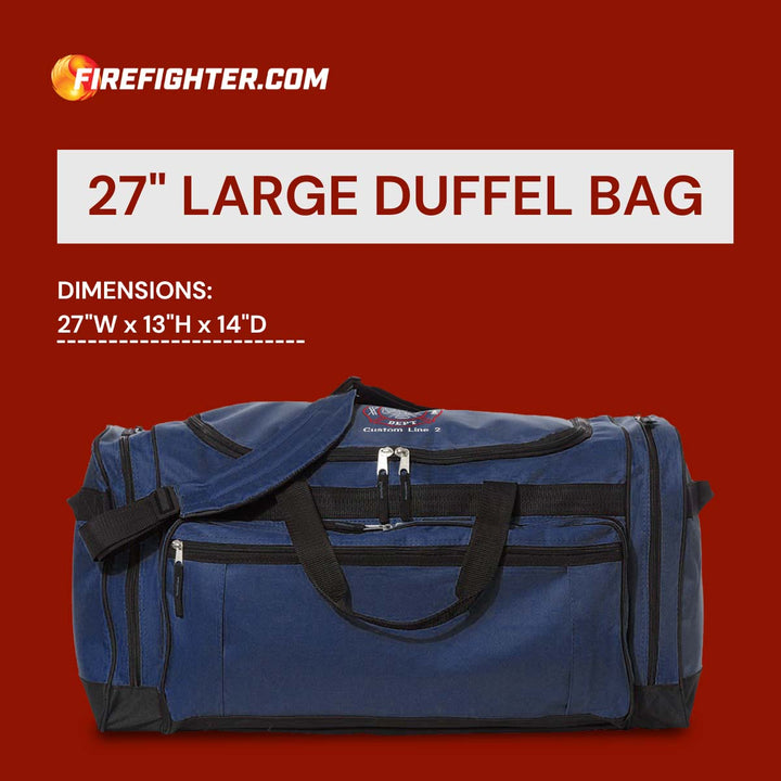 Customized 27" Large Duffel Bag with Fire Department Embroidery
