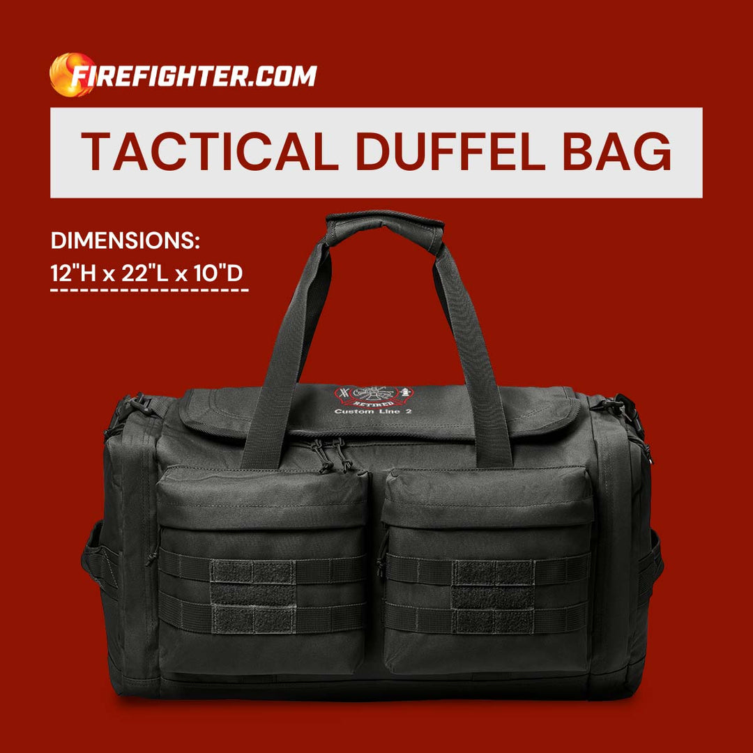 Customized Tactical Duffel Bag with Fire Retired Embroidery