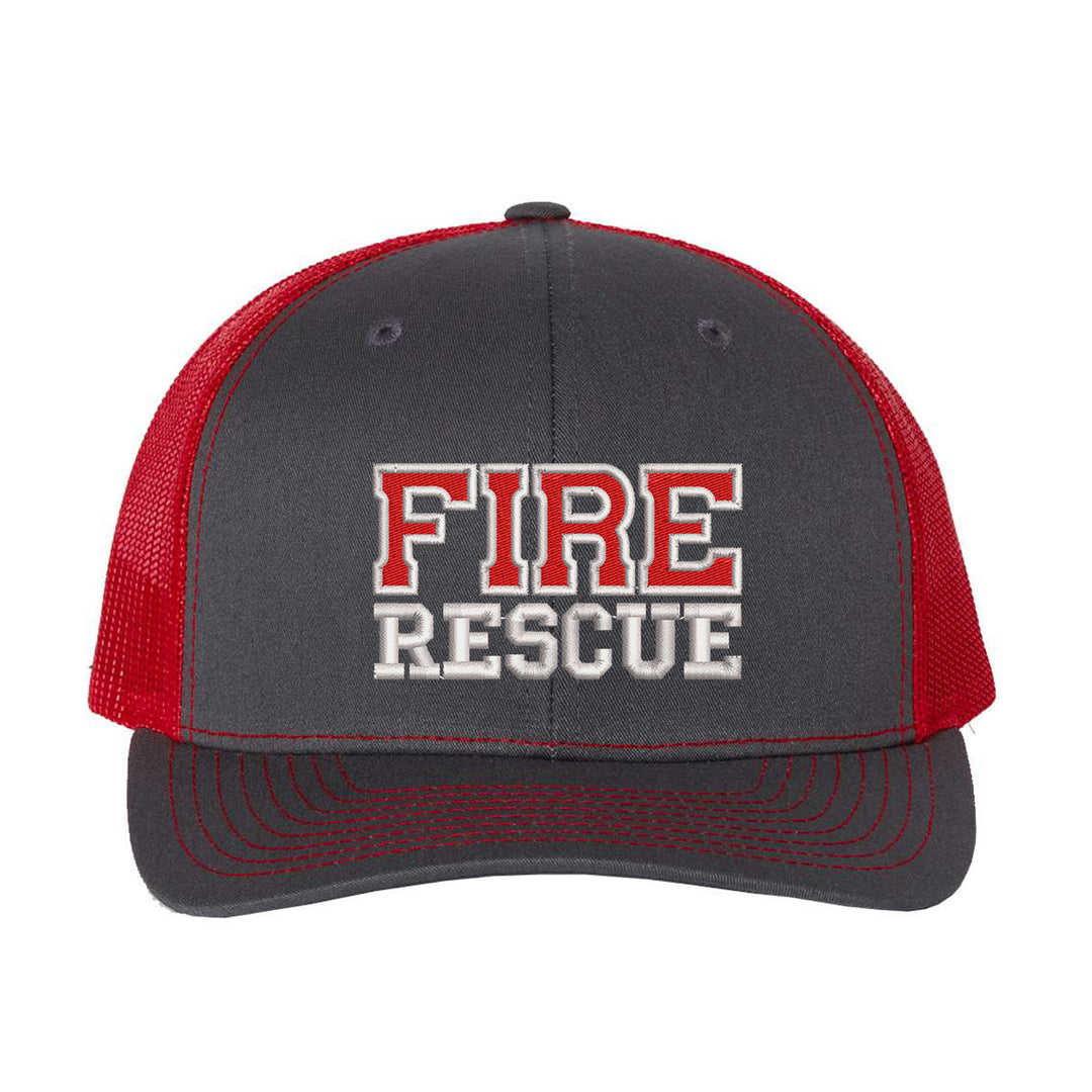 Firefighter Snapback Hat with mesh back, black.