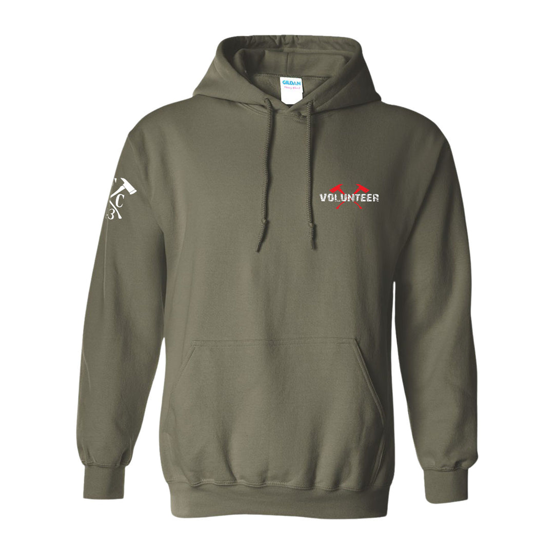FFC 343 Flag Axe Volunteer Firefighter Hoodie