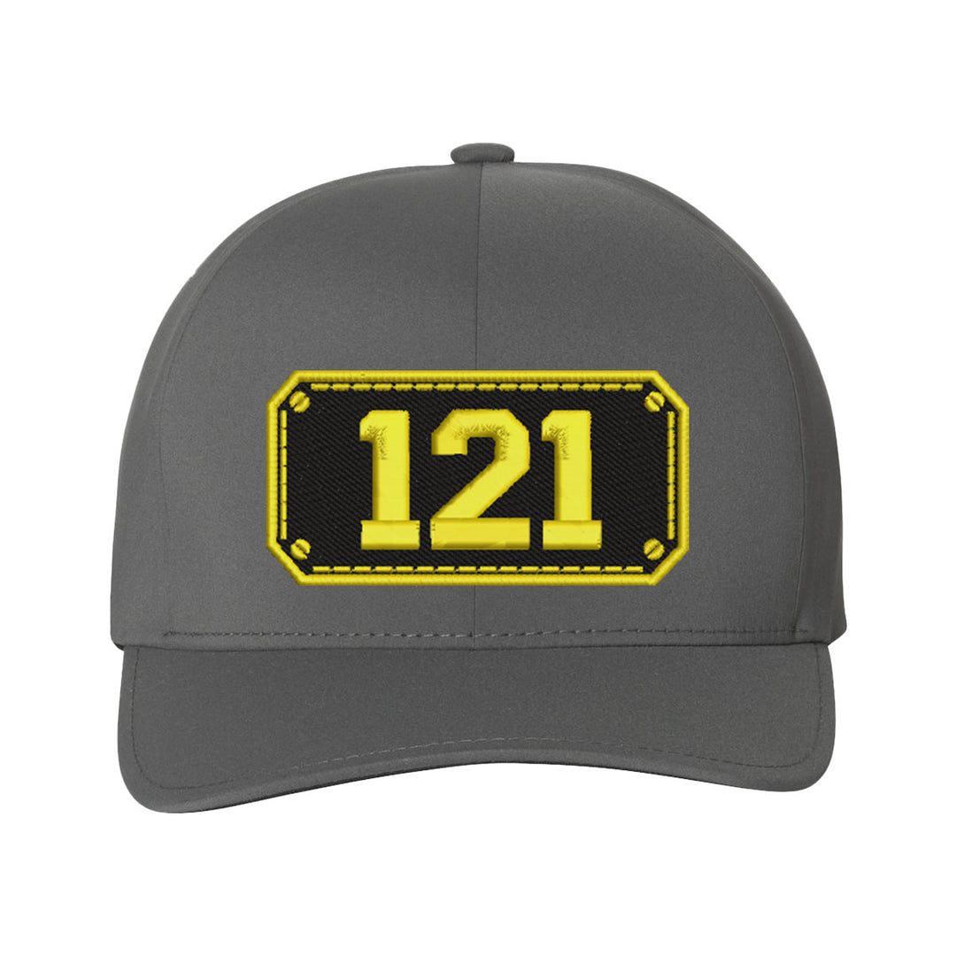 Personalized Black Plate Firefighter Delta FlexFit Hat