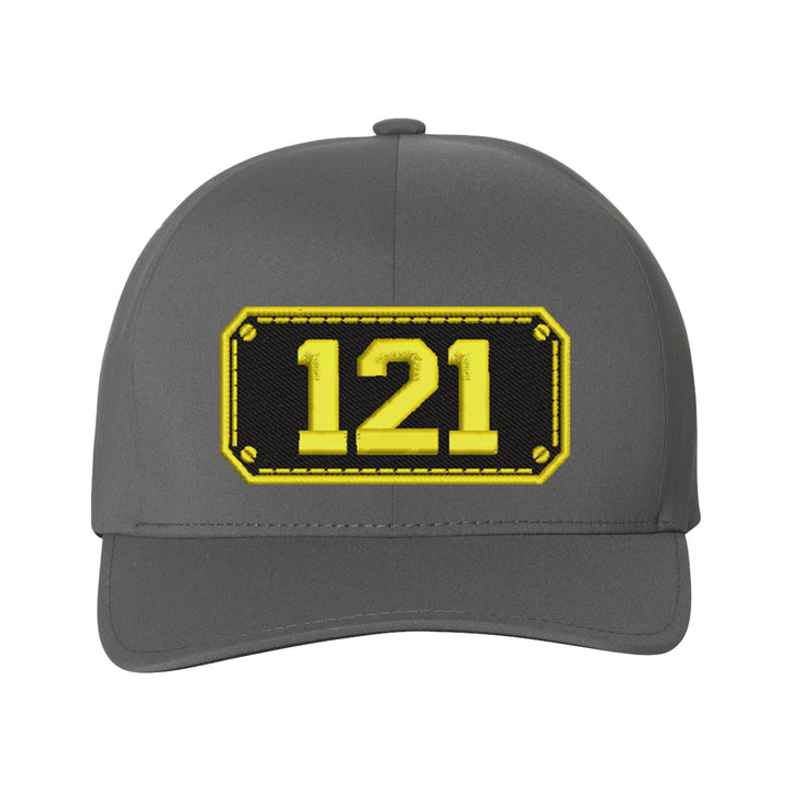 Personalized Black Plate Firefighter Delta FlexFit Hat
