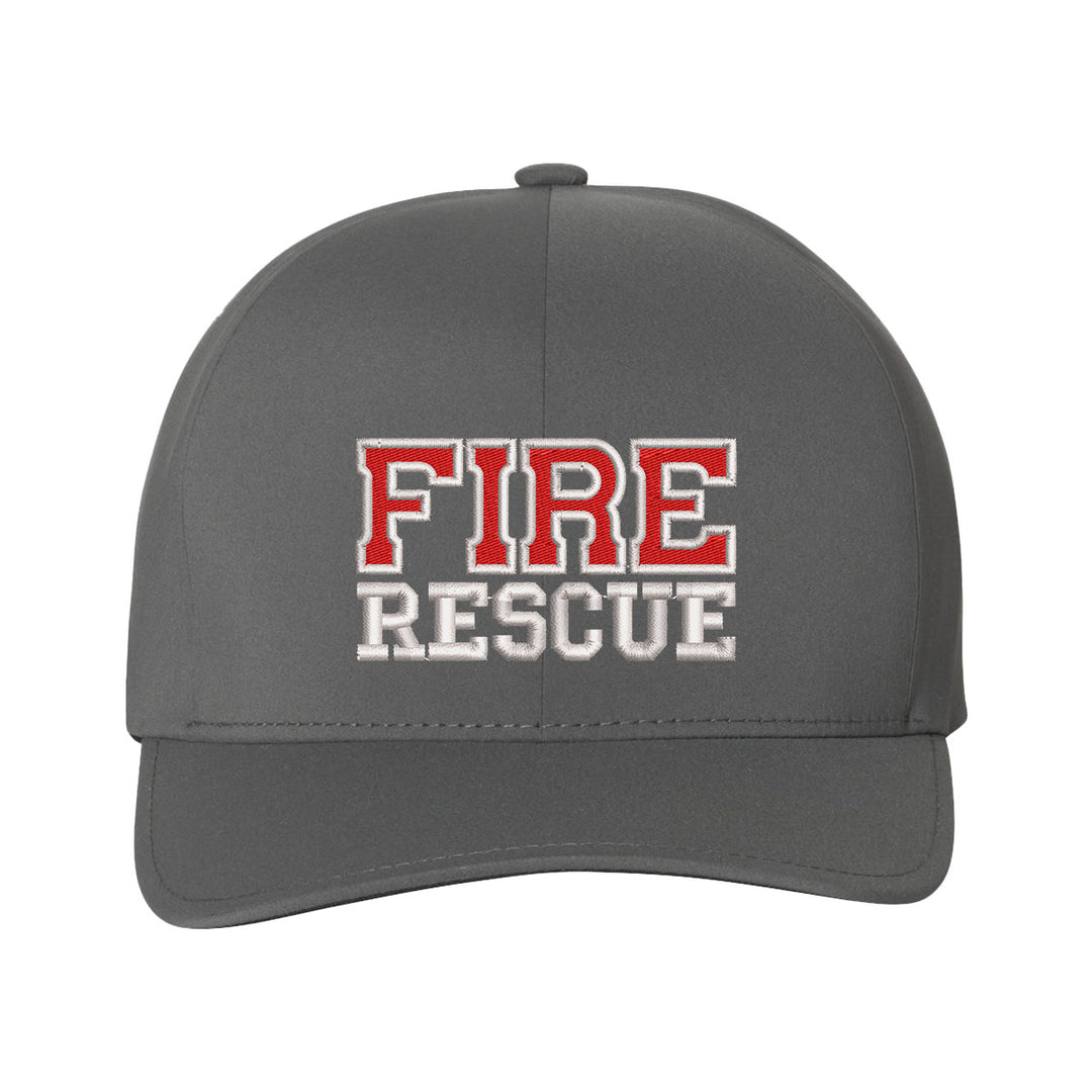 Fire Rescue Delta FlexFit Hat showing stretch-fit comfort.