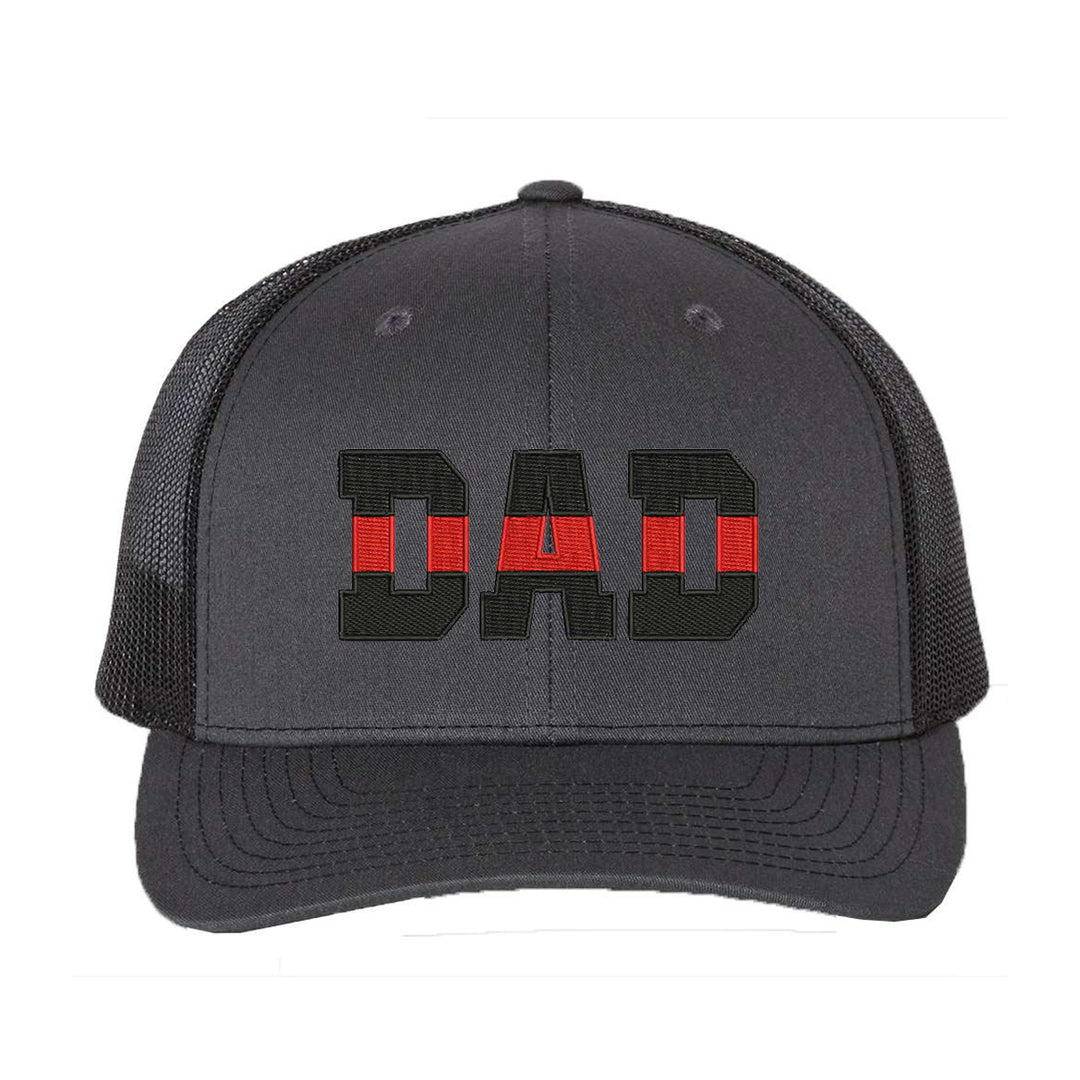 Thin Red Line Dad Embroidered Snapback Trucker Hat