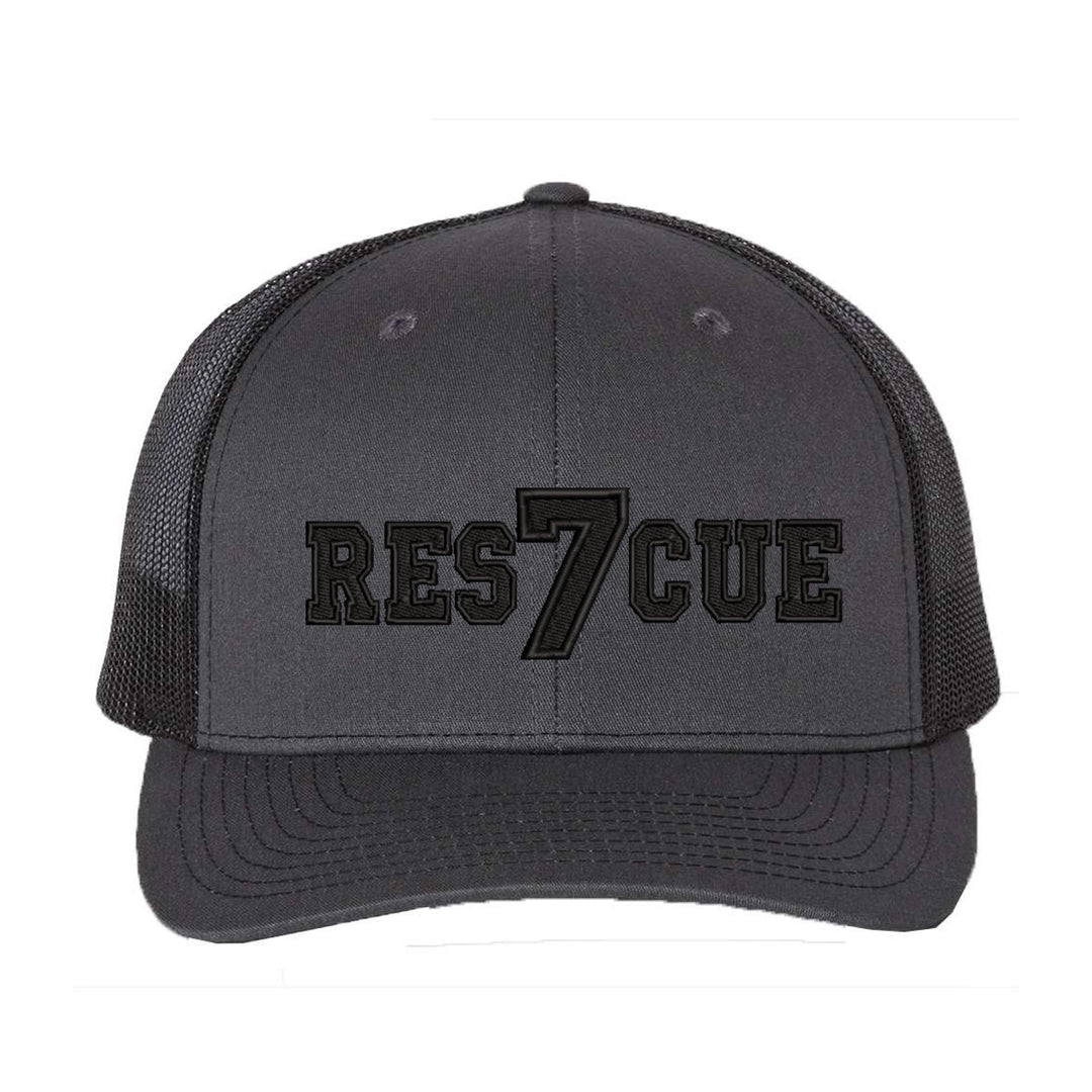 Personalized Rescue Blackout Snapback Trucker Hat