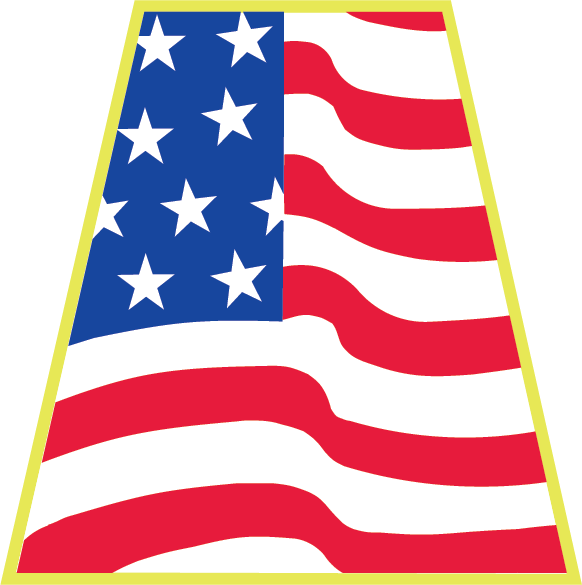 Waving Flag Helmet Tetrahedron Decal