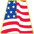 Waving Flag Helmet Tetrahedron Decal