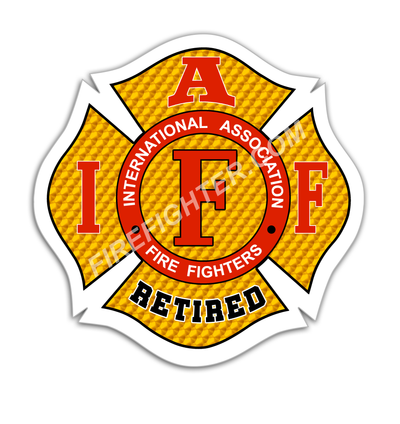 IAFF Gold Retired Reflective Decal