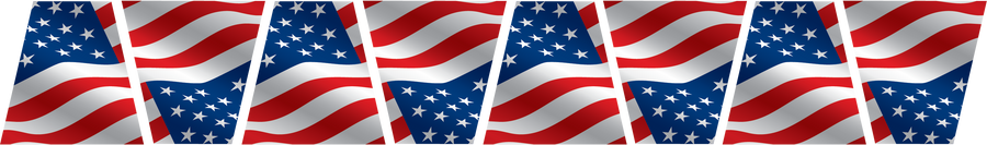 A repeating pattern of stylized American flags in red, white, and blue, arranged in diagonal strips across the full frame.