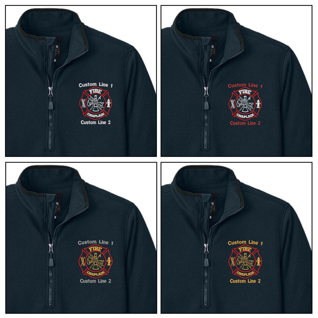 Customized Fire Chaplain Carhartt® Textured 1/2-Zip Fleece Jacket