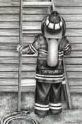 Personalized Little Firefighter - 12x18 Inch Print