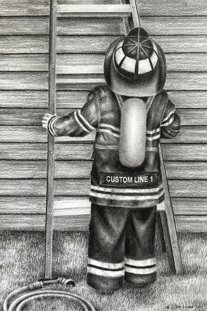 Personalized Little Firefighter - 12x18 Inch Print