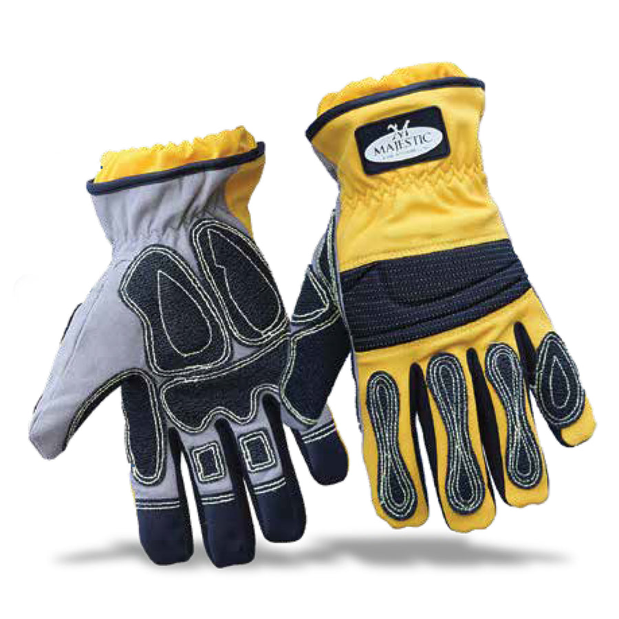Majestic Fire Apparel MFA90B Yellow and Black extrication glove with BBP protection – front view