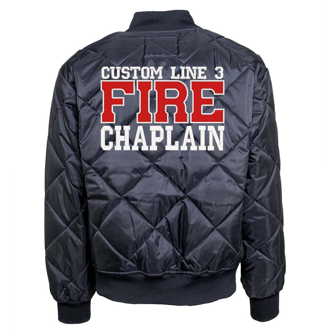 Customized Red and White Fire Chaplain Bravest Jacket