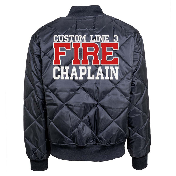Customized Red and White Fire Chaplain Bravest Jacket