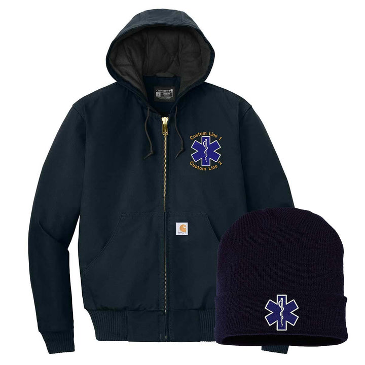 Carhartt® Quilted-Flannel Jacket & Beanie Bundle