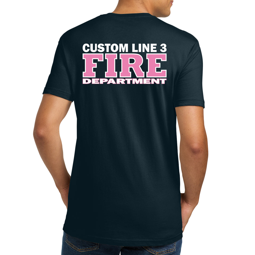 Custom Duty Fire Department Breast Cancer Shirt for firefighters #color_navy