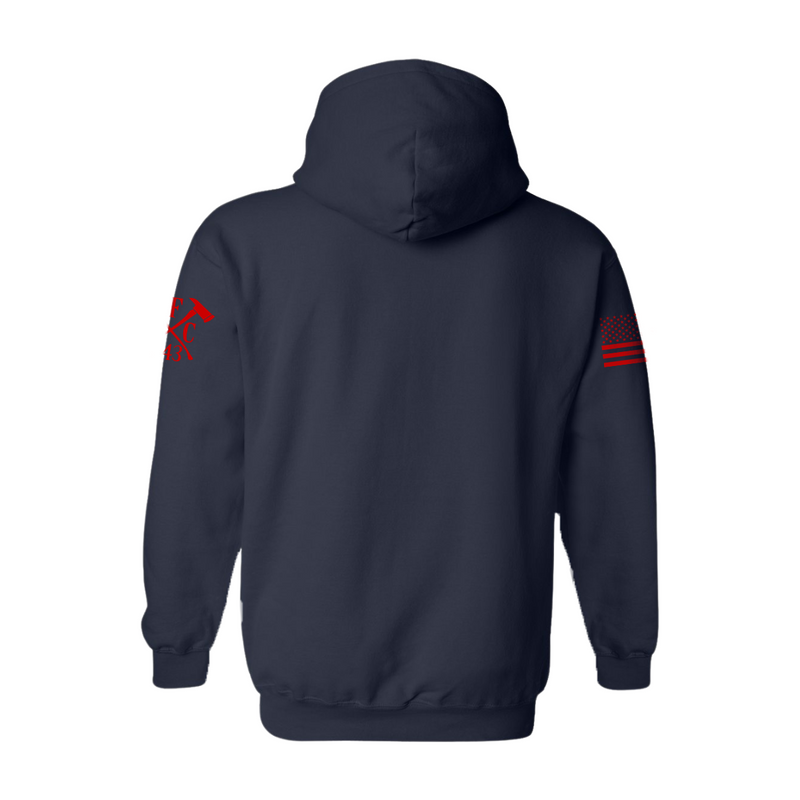 Durable firefighter holiday hoodie jacket with unique design.