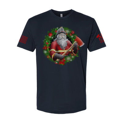 Firefighter Christmas T-shirt with festive design