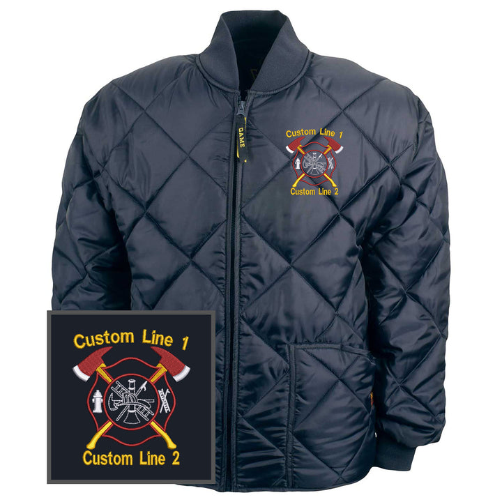 Custom Firefighter Bravest Jacket – Red and Gold Embroidered Design