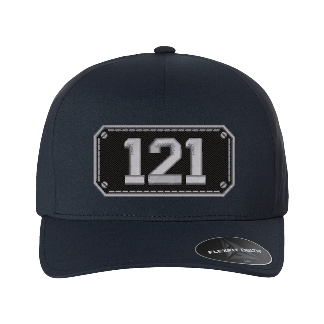 Personalized Black Plate Firefighter Delta FlexFit Hat