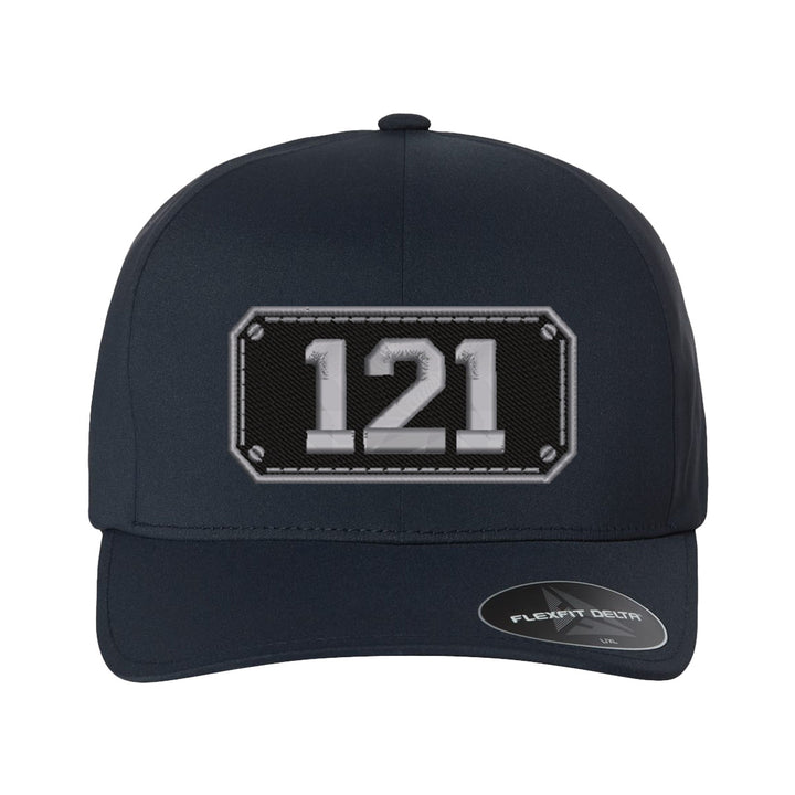 Personalized Black Plate Firefighter Delta FlexFit Hat