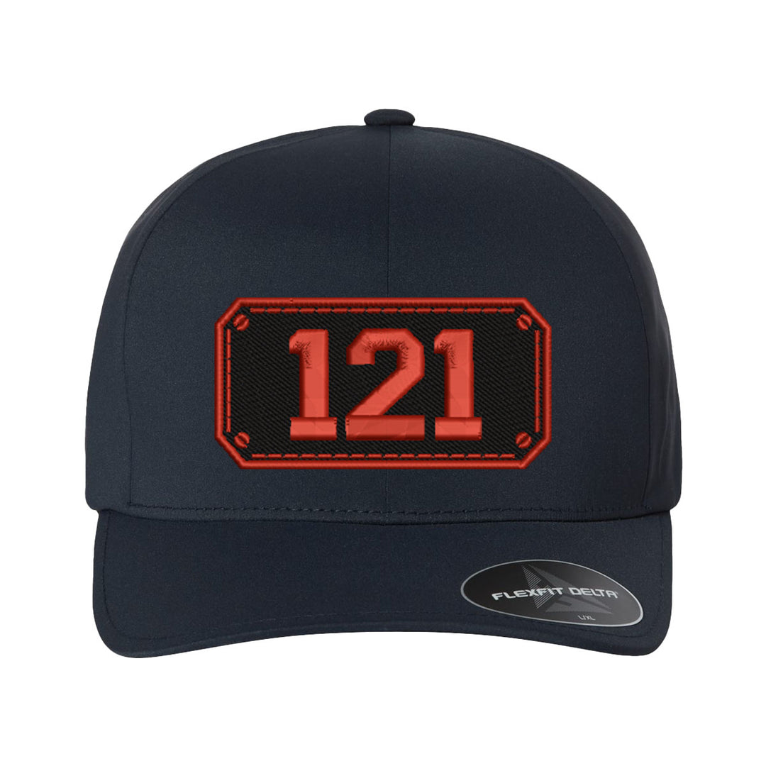 Personalized Black Plate Firefighter Delta FlexFit Hat