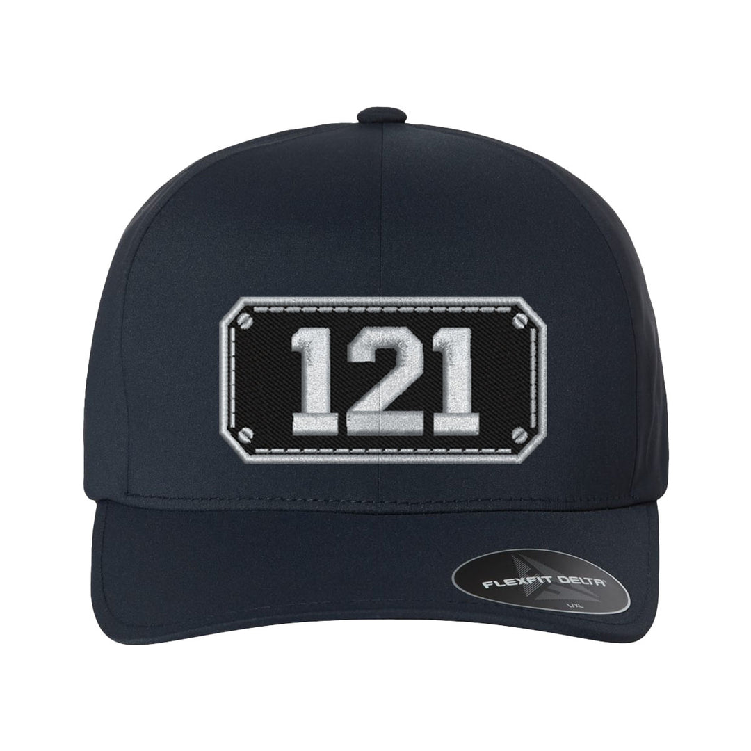 Personalized Black Plate Firefighter Delta FlexFit Hat