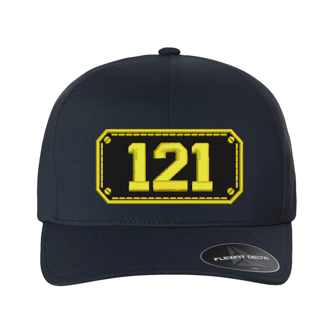 Personalized Black Plate Firefighter Delta FlexFit Hat