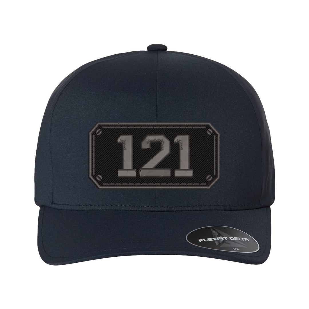 Personalized Black Plate Firefighter Delta FlexFit Hat