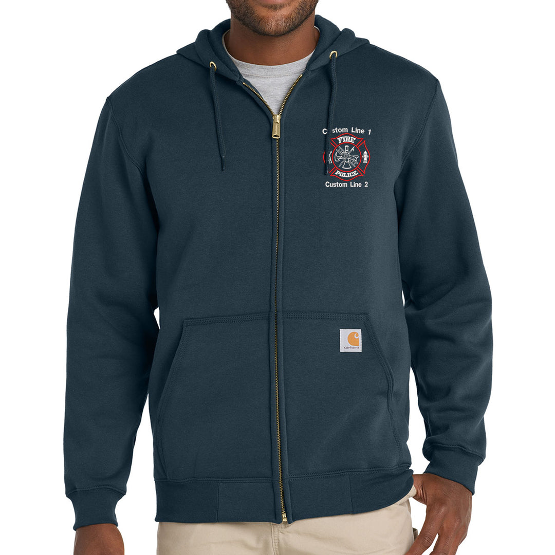 Customized Fire Police Carhartt® Midweight Full-Zip Hoodie