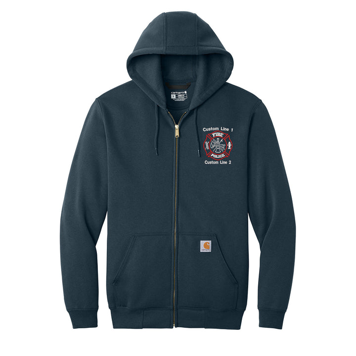 Customized Fire Police Carhartt® Midweight Full-Zip Hoodie
