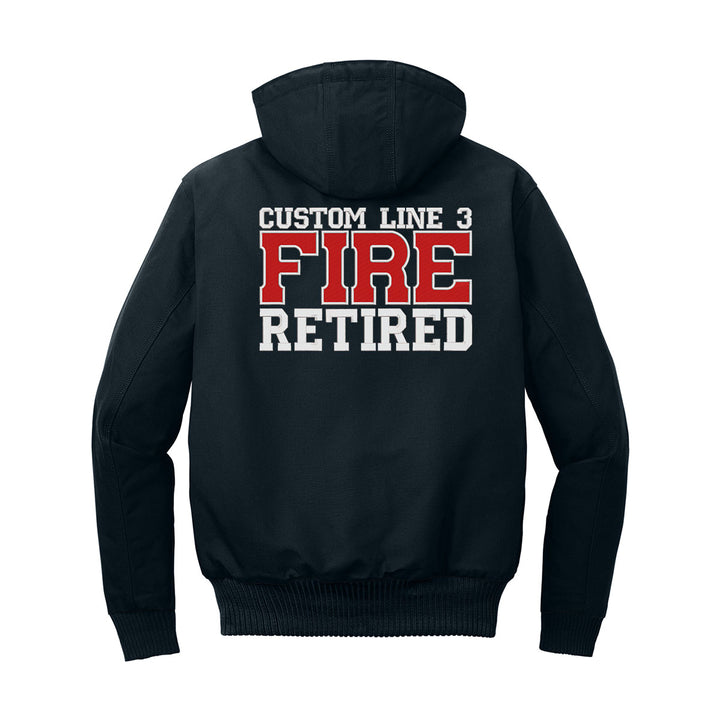 Customized Red and White Fire Retired Carhartt® Quilted-Flannel Jacket