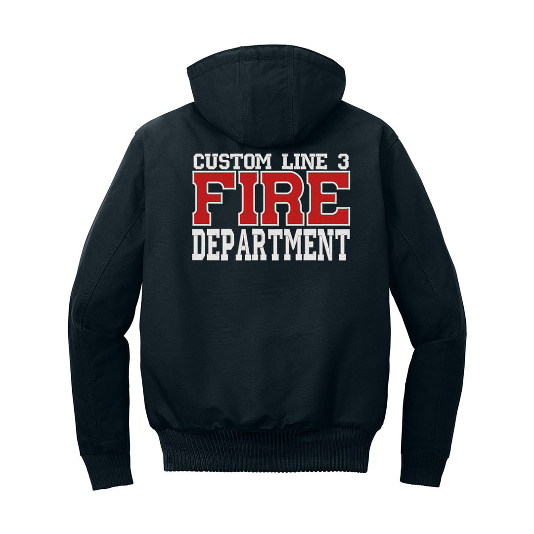 Customized Red and White Fire Department Carhartt® Quilted-Flannel Jacket