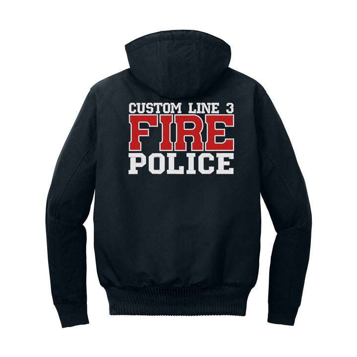Customized Red and White Fire Police Carhartt® Quilted-Flannel Jacket
