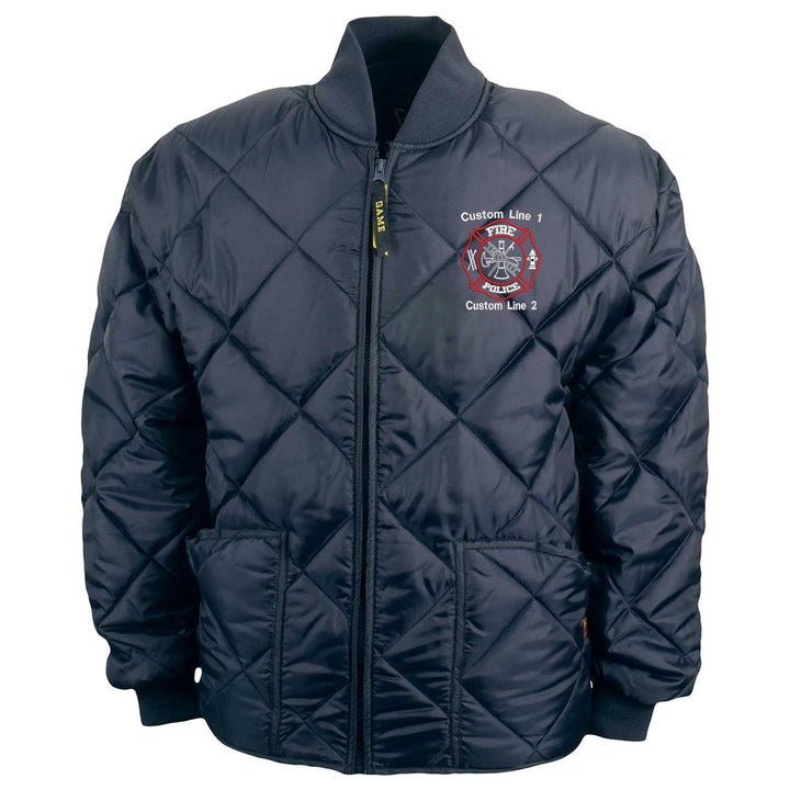 Customized Red and White Fire Police Bravest Jacket