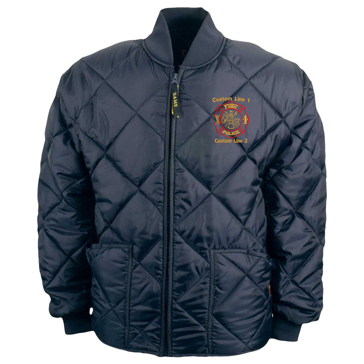 Customized Red and Gold Fire Police Bravest Jacket