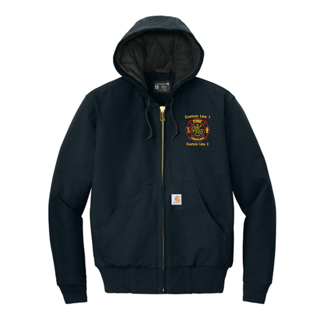 Customized Red and Gold Fire Chaplain Carhartt® Quilted-Flannel Jacket