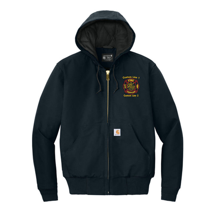 Customized Red and Gold Fire Chaplain Carhartt® Quilted-Flannel Jacket