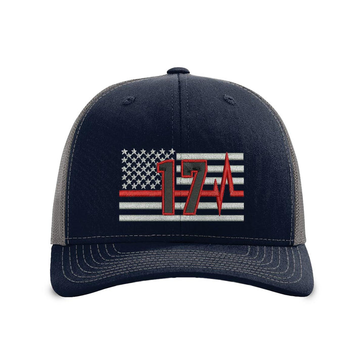 Personalized Thin Red Line Flag Pulse Snapback Trucker Hat