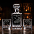 Personalized Firefighter Gift  – Custom Engraved Decanter & Glass Set